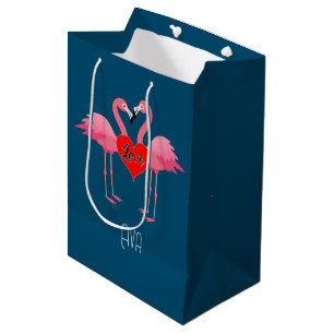 Pink Flamingo Liebe Design - Geschenktasche - Mitt Mittlere Geschenktüte