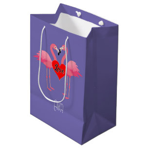 Pink Flamingo Liebe Design - Geschenktasche - Mitt Mittlere Geschenktüte
