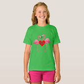 Pink Flamingo Liebe Design - Girls' Basic T - Shir T-Shirt (Vorne ganz)
