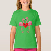 Pink Flamingo Liebe Design - Girls' Basic T - Shir T-Shirt (Vorderseite)