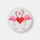 Pink Flamingo Liebe Design - Magnet: Circle Magnet (Vorne)