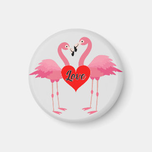 Pink Flamingo Liebe Design - Magnet: Circle Magnet