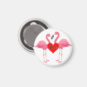 Pink Flamingo Liebe Design - Magnet: Kreis Magnet (Vorderseite/Rückseite)