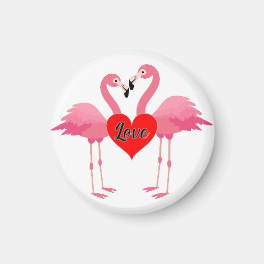 Pink Flamingo Liebe Design - Magnet: Kreis Magnet (Vorne)