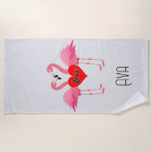 Pink Flamingo Liebe Design - Strandtuch (Vorderseite)