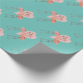 Pink Flamingo Liebe Geschenkpapier (Ecke)