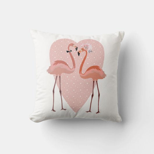 Pink Flamingo Liebe Kissen (Vorderseite)