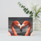 Pink Flamingo Liebe Postcard Postkarte (Stehend Vorderseite)
