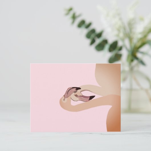 Pink Flamingo Liebe Postcard Postkarte (Stehend Vorderseite)