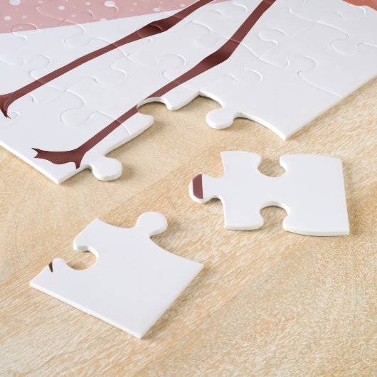 Pink Flamingo Liebe Puzzle (Seite)