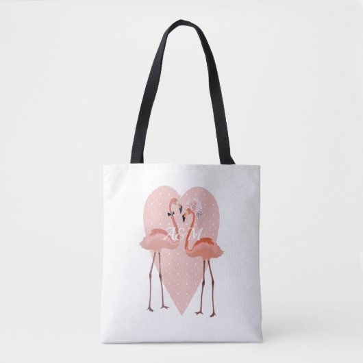 Pink Flamingo Liebe Tasche (Vorderseite)