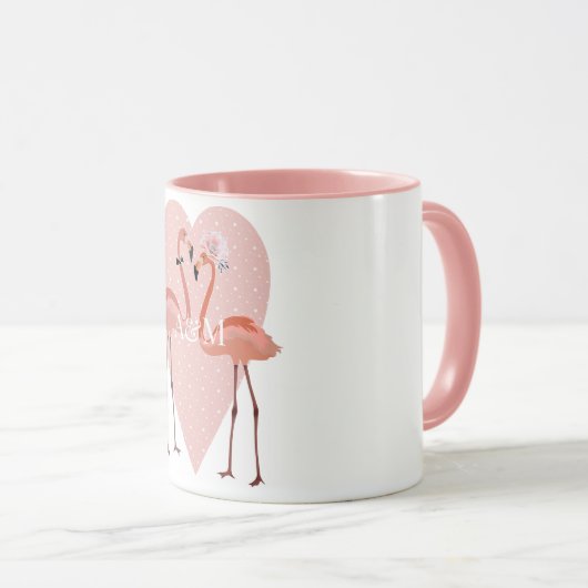 Pink Flamingo Liebe Tasse (VorderseiteRechts)