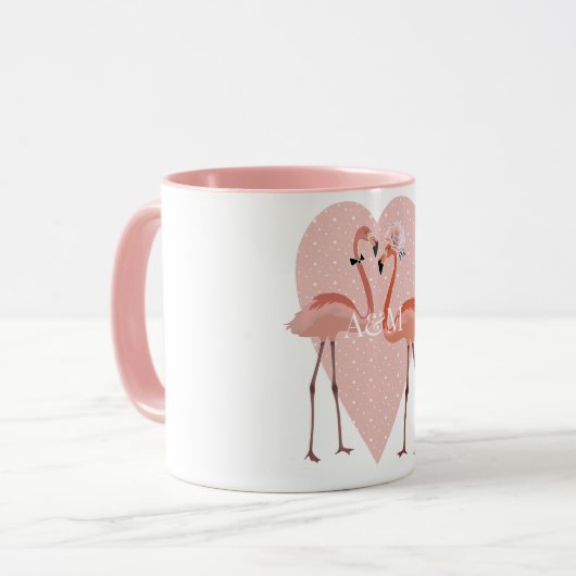Pink Flamingo Liebe Tasse (Vorderseite Links)
