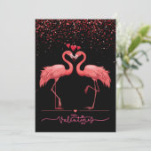 Pink Flamingo Liebe - Valentine Be Feiertagskarte (Stehend Vorderseite)