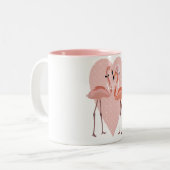 Pink Flamingo Liebe Zweifarbige Tasse (Vorderseite Links)