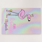 Pink Flamingo Little Princess Ombre Puzzle (Horizontal)