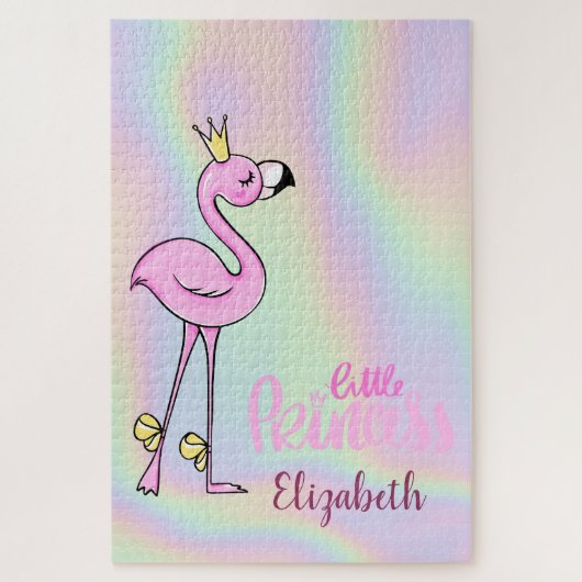 Pink Flamingo Little Princess Ombre Puzzle (Vertikal)