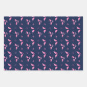 Pink Flamingo Love Birds Muster Valentinstag Geschenkpapier Set (Vorderseite 2)