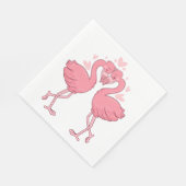 Pink Flamingo Love Tropical Beach Wedding Serviette (Ecke)