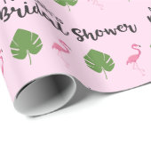 Pink Flamingo Luau Brautparty Geschenkpapier (Rolleneckpunkt)