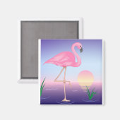 Pink Flamingo Magnet (Vorderseite/Rückseite)