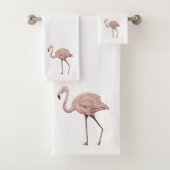 Pink Flamingo Malerei Badehandtuch Set (Insitu)