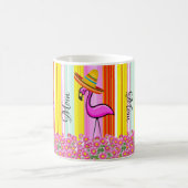 Pink Flamingo Mama Streifen Tasse (Mittel)