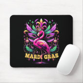 Pink Flamingo Mardi Gras Crown And Beads Mask Carn Mousepad (Mit Mouse)