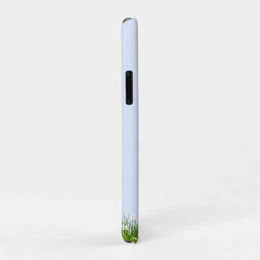 Pink Flamingo & Meadow mit Blume auf Light Blue Case-Mate iPhone Hülle (Hinten/Rechts)