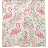 Pink Flamingo Mirage Duschvorhang (Vorderseite)