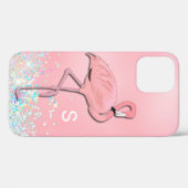 Pink Flamingo Mit Monogramm Case-Mate iPhone Hülle (Rückseite (Horizontal))