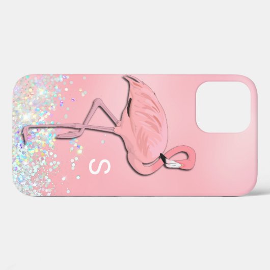Pink Flamingo Mit Monogramm Case-Mate iPhone Hülle (Rückseite (Horizontal))