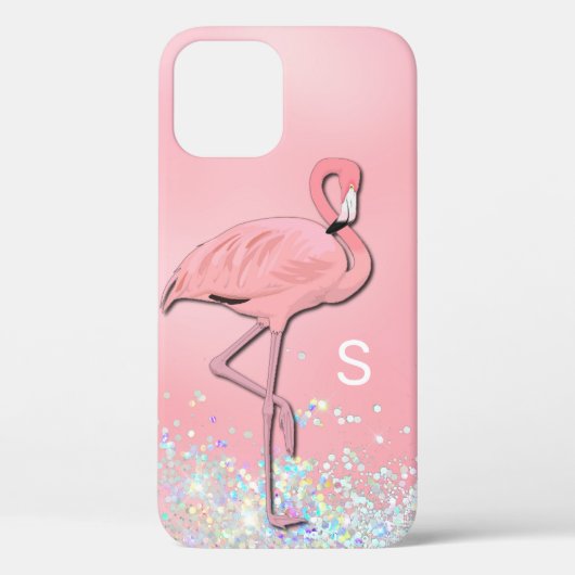 Pink Flamingo Mit Monogramm Case-Mate iPhone Hülle (Rückseite)