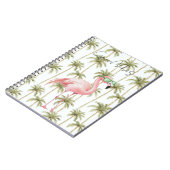 Pink Flamingo mit Sonnenbrille Palmen Bäume Notizblock (Linke Seite)