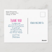 Pink Flamingo mit Watermelon & Ananas Dank Postkarte (Rückseite)