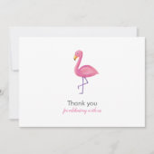 Pink Flamingo Modern Baby Dusche Vielen Dank Einladung (Vorderseite)