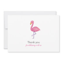 Pink Flamingo Modern Baby Dusche Vielen Dank