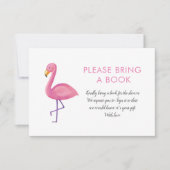 Pink Flamingo Moderne Babydusche bringen ein Buch Einladung (Vorderseite)
