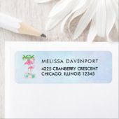 Pink Flamingo Momma & Baby mit Palmen Bäumen (Insitu)