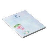 Pink Flamingo Momma & Baby mit Palmen Bäumen Notizblock (angewinkelt)