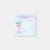 Pink Flamingo Momma & Baby mit Palmen Bäumen Post-it Klebezettel (Vorderseite)