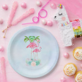 Pink Flamingo Momma & Baby Pappteller (Party)