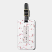 Pink Flamingo | Monogramm Custom Gepäckanhänger (Vorderseite vertikal)