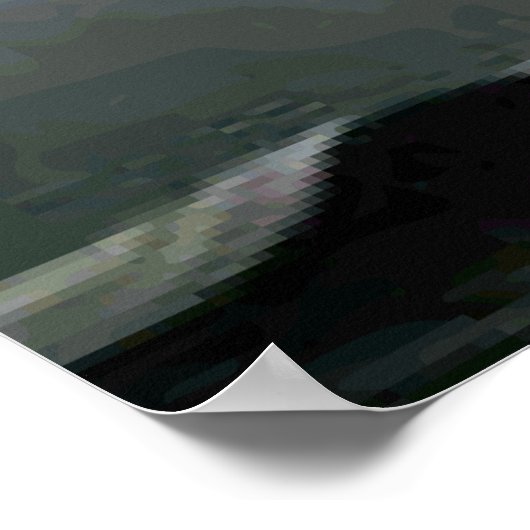 Pink Flamingo Mountain Pond Poster (Ecke)