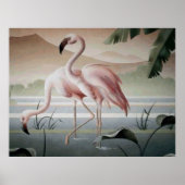 Pink Flamingo Mountain Pond Poster (Vorne)
