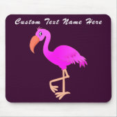 Pink Flamingo Mouse Pad mit benutzerdefinierten Te Mousepad (Vorne)