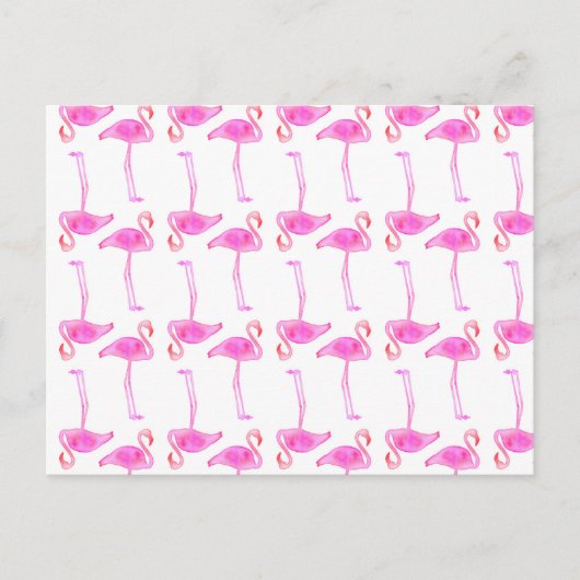 Pink Flamingo Muster 2 Postkarte (Vorderseite)