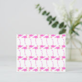 Pink Flamingo Muster 2 Postkarte (Stehend Vorderseite)