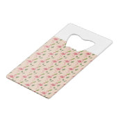 Pink Flamingo Muster Geldbeutel Flaschenöffner (Rückseite Schrägansicht)