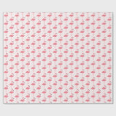 Pink Flamingo Muster Geschenkpapier (Flach)